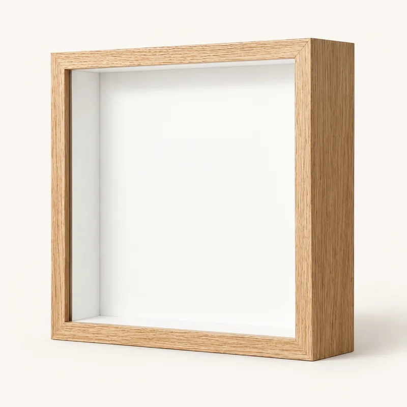 Cadre profond carré en bois naturel de 20 x 20 cm