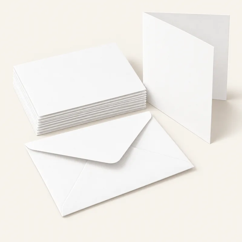 Cartes doubles blanches A6 et enveloppes