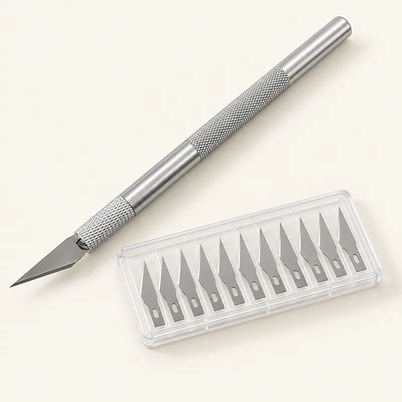Scalpel en aluminium et lames de rechange