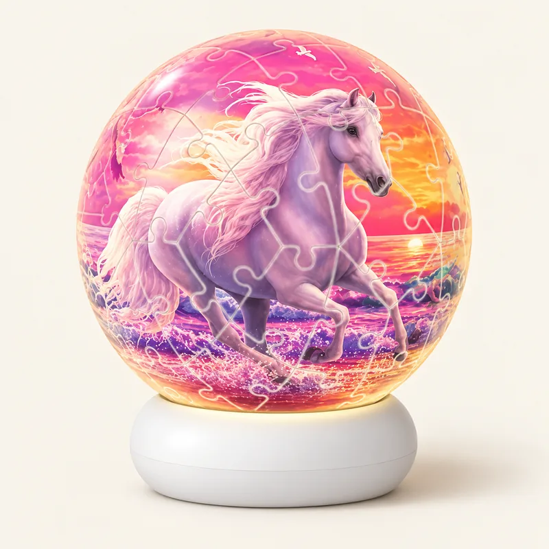 Puzzle boule 3D lumineux assemblé