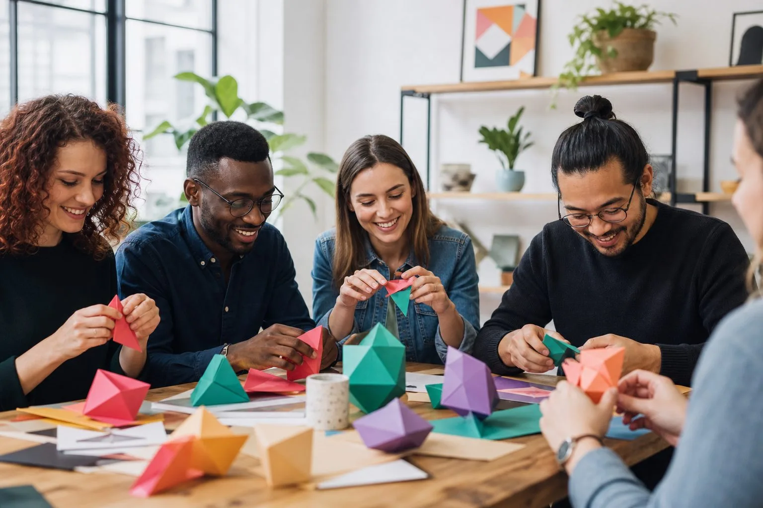 Atelier créatif de team building en papier